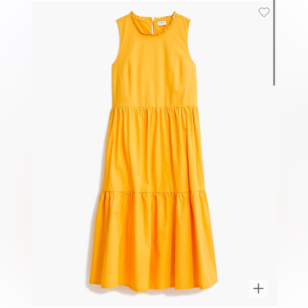 J Crew Factory tiered dress in yellow gold size 6